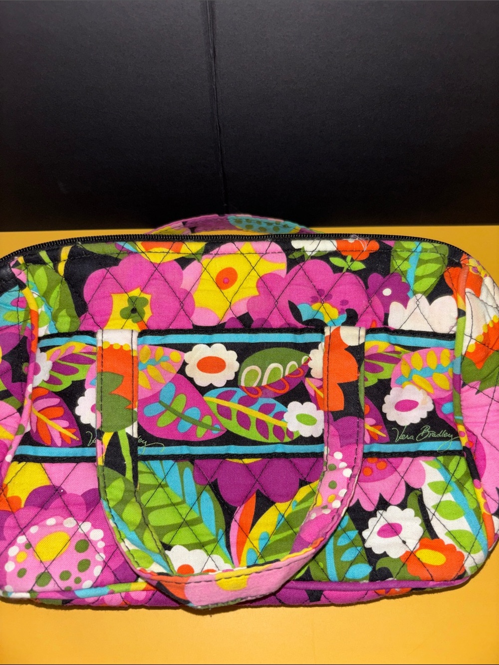 Vera Bradley Multicolor Floral Quilted Tote in Pink, Green & Orange - Picture 1 of 3